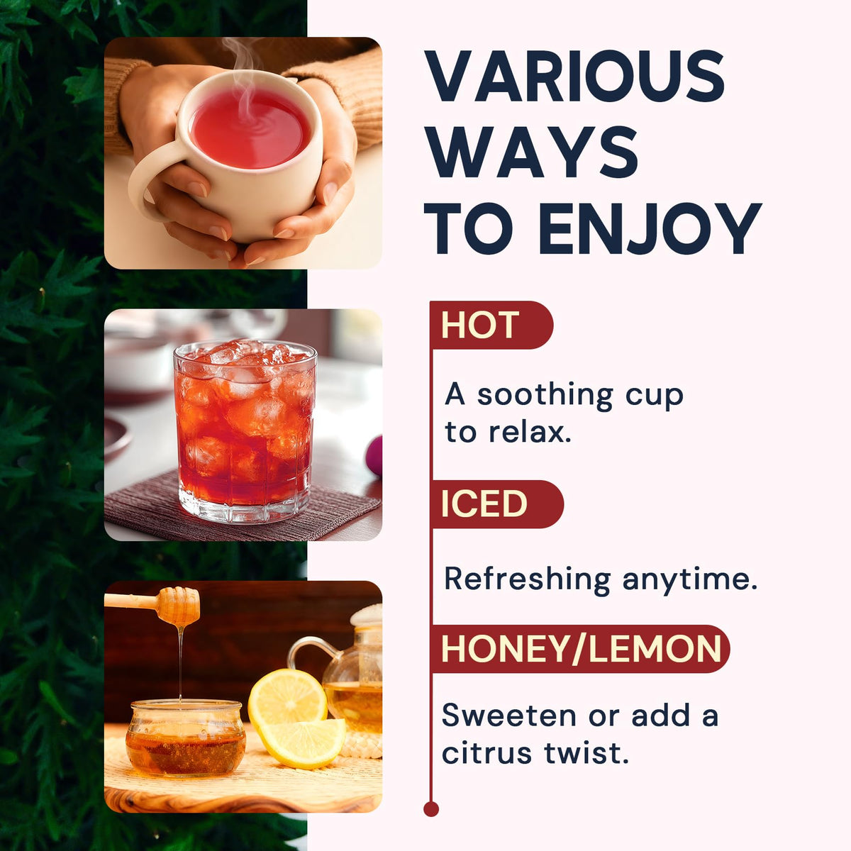 HIIHONE sugar-free tea ready to be customized with sweeteners