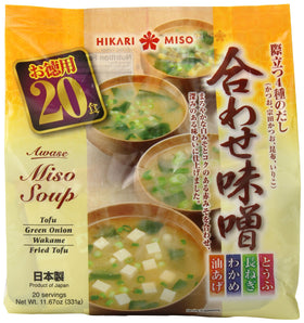 Hikari Miso Instant Awase Miso Variety Soup packets for quick, customizable miso bowls.