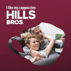 Hills Bros Cappuccino Double Mocha ingredients closeup with cocoa notes visible.