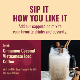 Hills Bros Cappuccino Mix supports everyday routines with cafe vibes