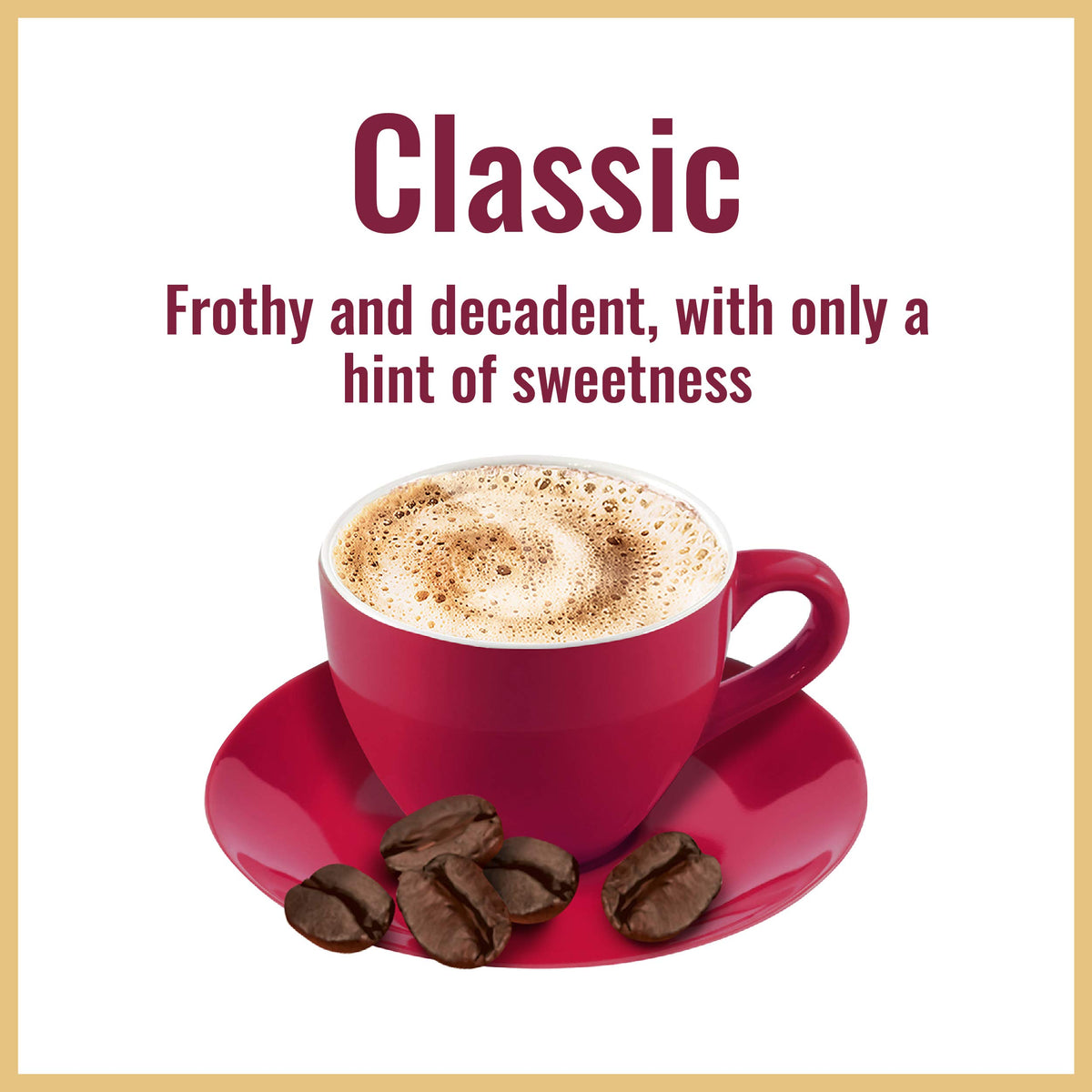 Hills Bros Cappuccino Mix foamy top for rich crema-like texture