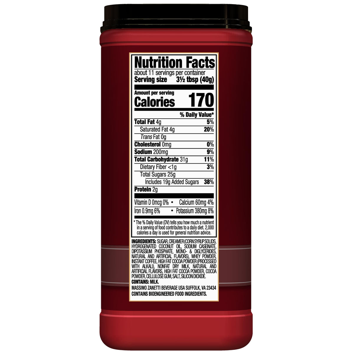 Hills Bros Cappuccino Mix packaging on display, convenient budget-friendly luxury.