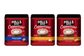 Hills Bros Cappuccino Mix rich foam pour for café-style froth at home.