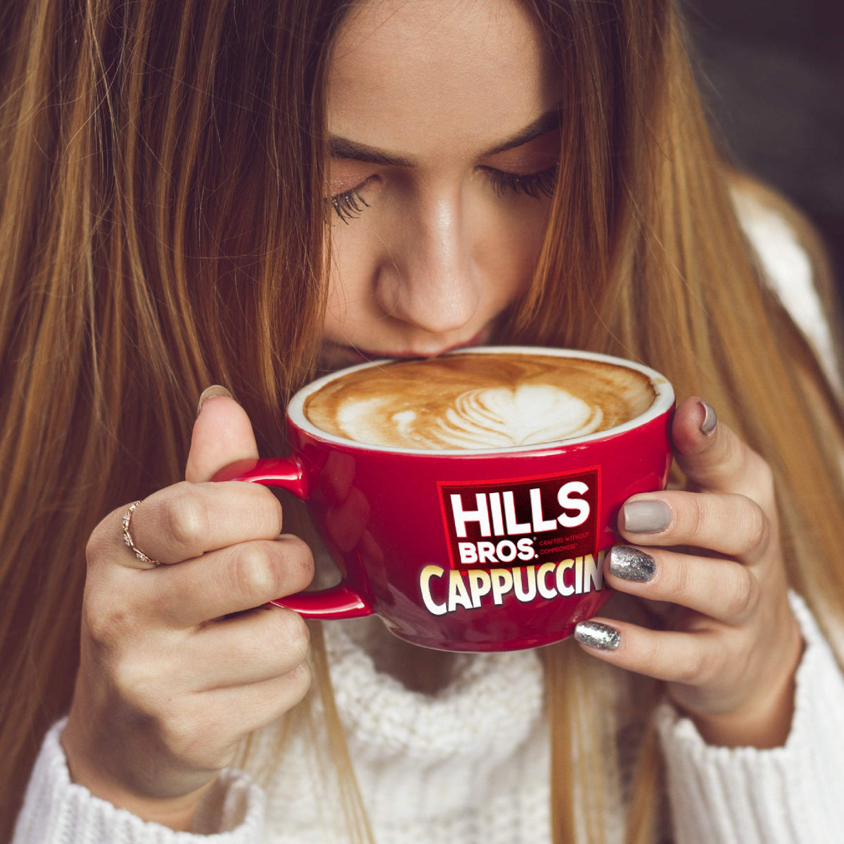 Hills Bros Cappuccino Mix satisfying sip for cozy moments