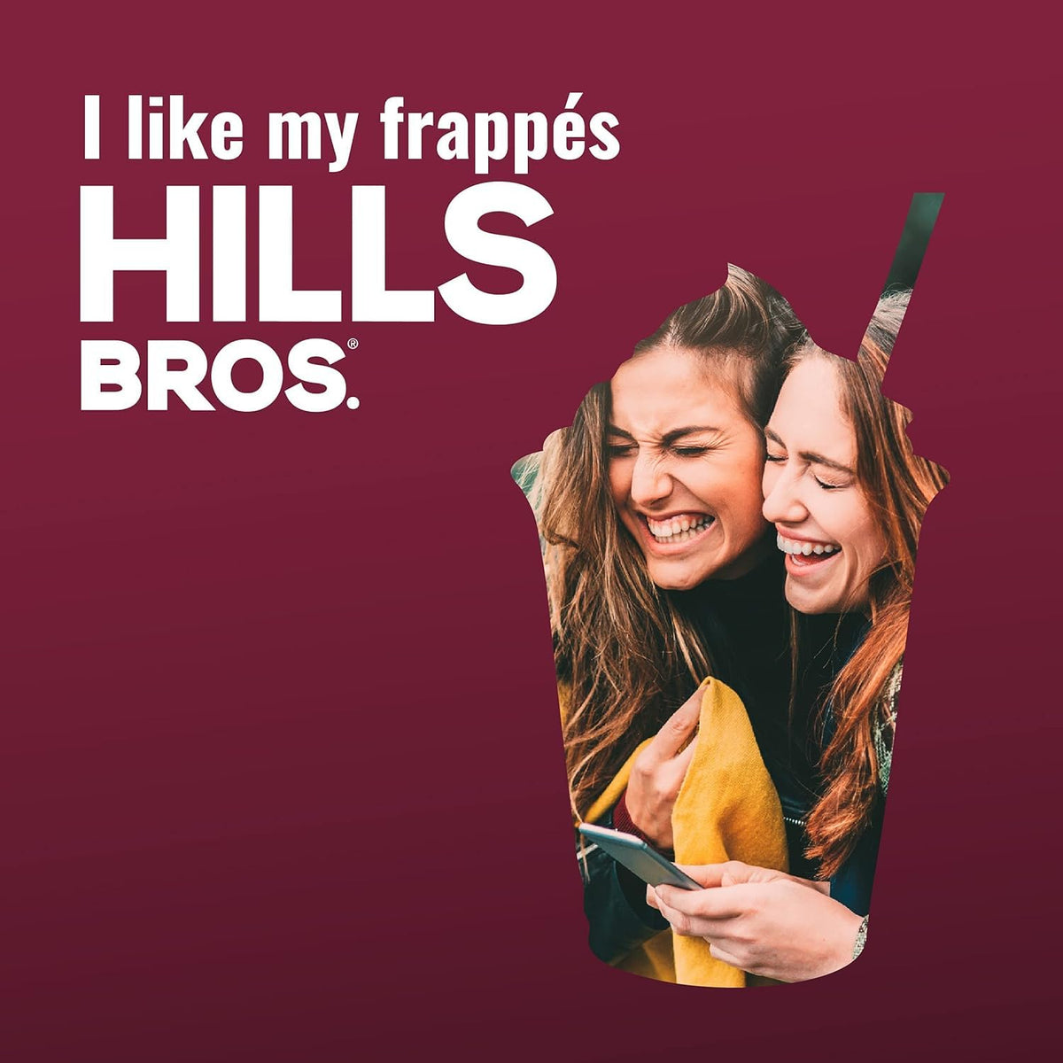 Hills Bros Frappés Toffee Butter Cake bowl with spoon, an indulgent flavor moment