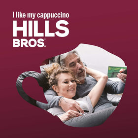 Hills Bros hot or iced cappuccino for versatile enjoying options.