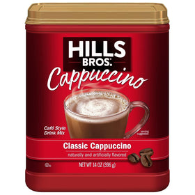 Hills Bros Instant Cappuccino frothy cup offers café-quality foam at home.
