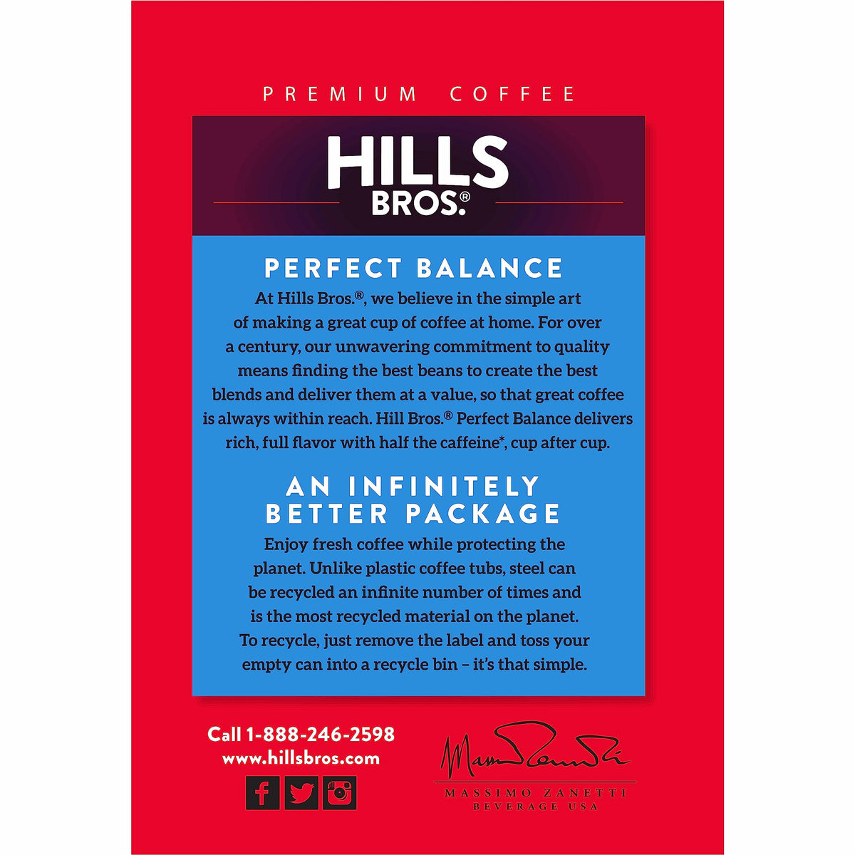 Medium roast aroma notes from Hills Bros Perfect Balance