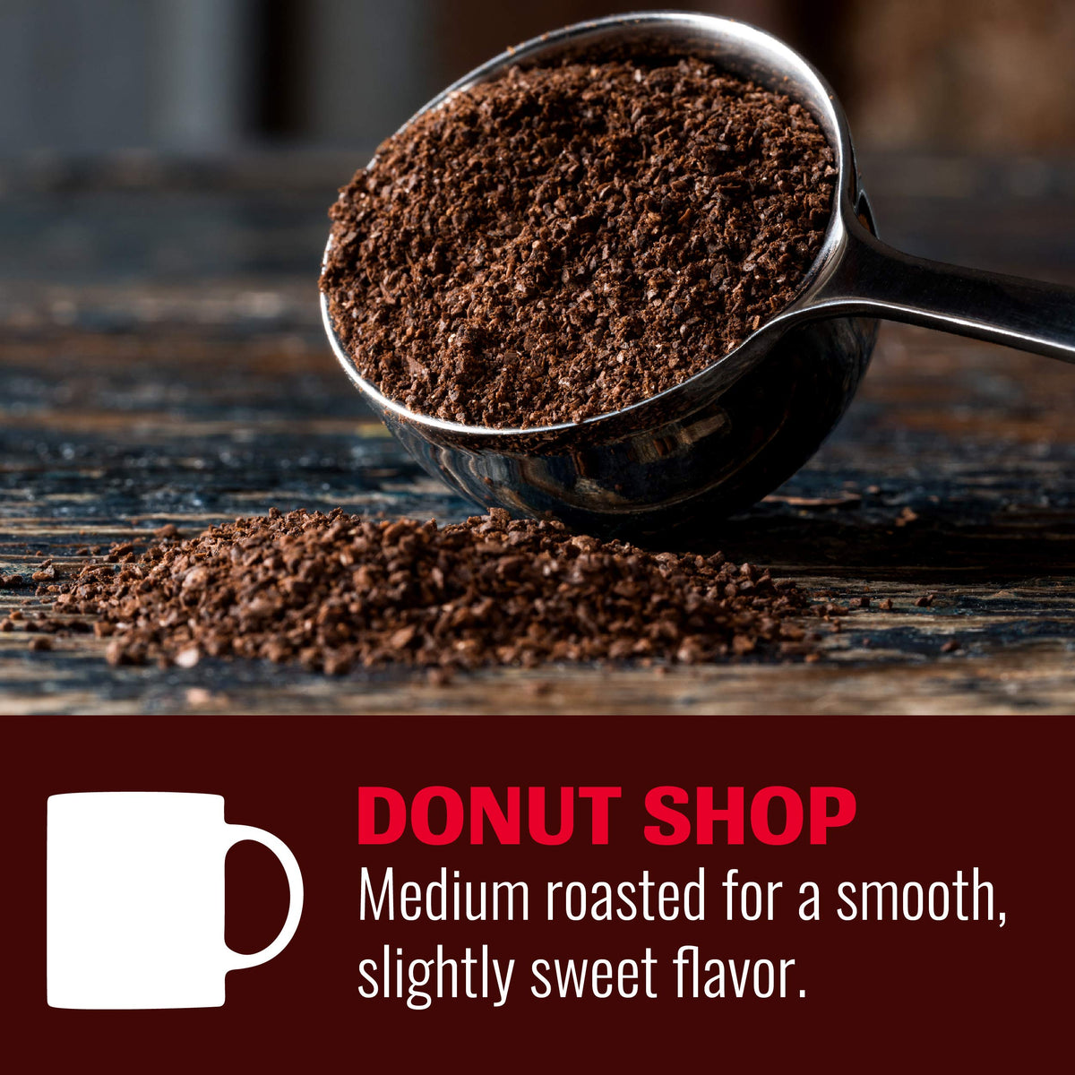 Hills Bros premium Arabica beans close-up for a smooth, balanced cup.
