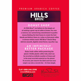 Hills Bros recyclable steel can preserves freshness between brews.