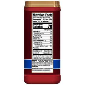 Hills Bros sugar-free label emphasizes zero sugar and lower calorie option
