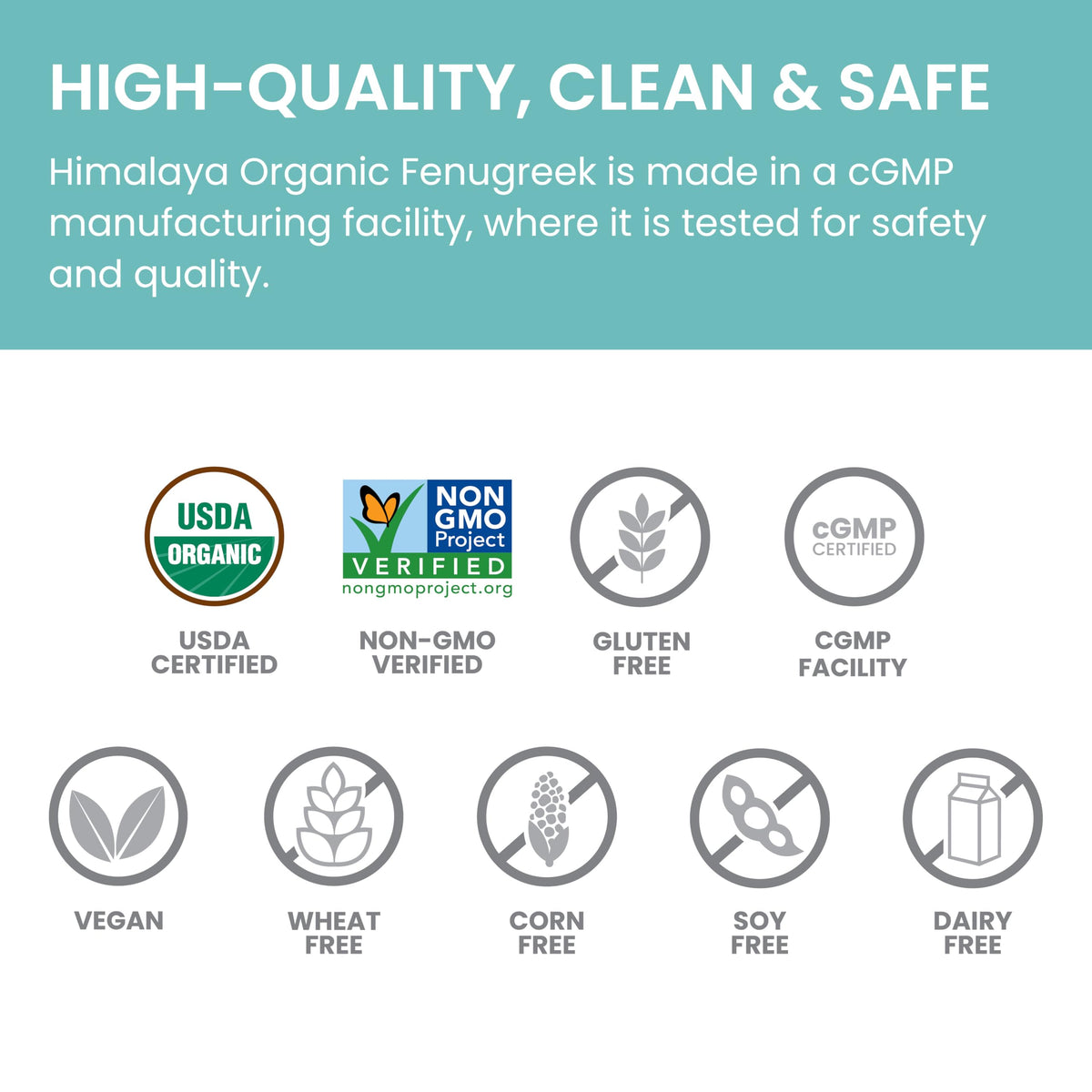 Himalaya Fenugreek organic ingredients sourcing image shows plant-based quality