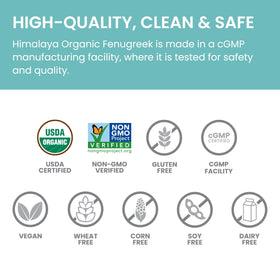 Himalaya Fenugreek organic ingredients sourcing image shows plant-based quality