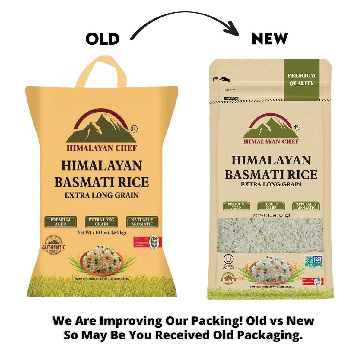 Himalayan Chef Basmati rice close-up, delicate aroma and nutty notes ideal for biryani.