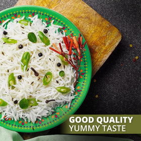 Himalayan Chef rice in a cooker, simple 15-minute prep with water guidance.