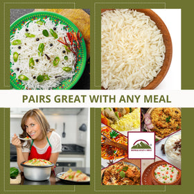 Himalayan Chef Basmati rice packaging on kitchen counter.