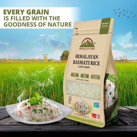 Himalayan Chef Basmati rice steaming in a pot, grains remain separate for every sauce.
