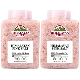 Himalayan Chef coarse pink salt bottle, mineral-rich seasoning for everyday cooking.