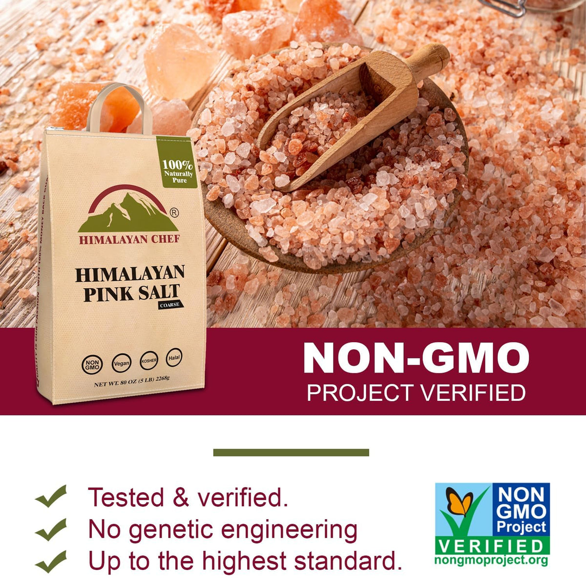 Himalayan Chef coarse pink salt for roasting and seasoning.