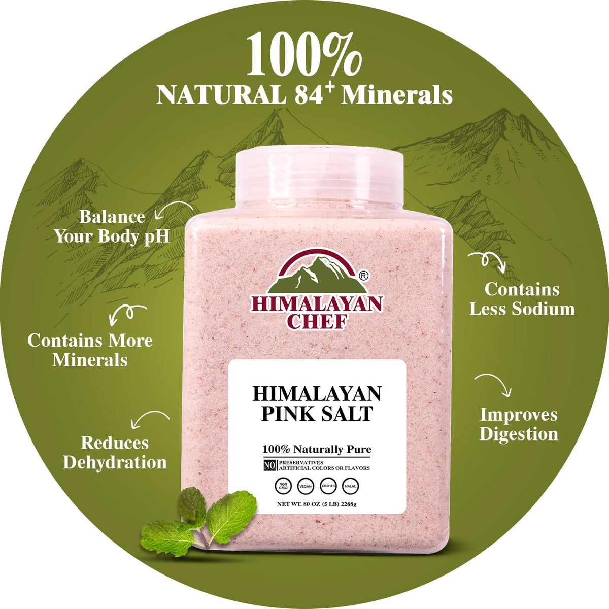 Himalayan Chef pink salt bath crystals ready for a relaxing soak.