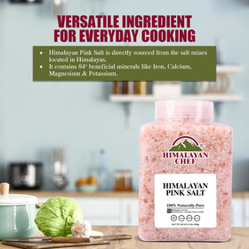 Himalayan Chef pink salt bath relaxation, ideal for mineral-rich soaks.