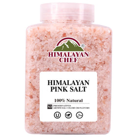 Himalayan Chef Pink Salt coarse-jar ready for cooking and grinder refills