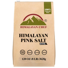 Himalayan Chef pink salt in a bag for precise seasoning in the kitchen.