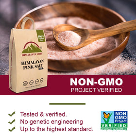 Himalayan Chef Pink Salt fine grain grains closeup shows natural texture and minerals