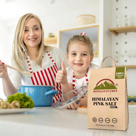 Himalayan Chef Pink Salt on a kitchen counter for daily seasoning