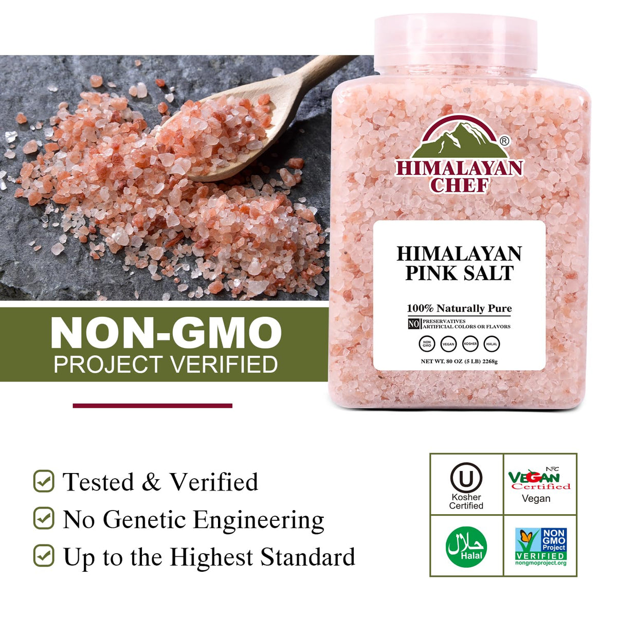 Himalayan Chef Pink Salt kitchen-scene sprinkled on dishware
