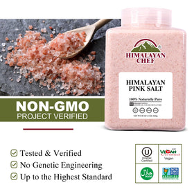 Himalayan Chef pink salt in kitchen for precise cooking and seasoning.
