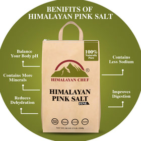 Himalayan Chef Pink Salt seasoning sprinkle highlights precise grains for controlled flavor