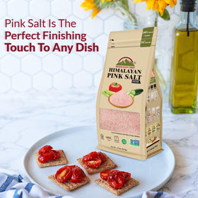 Himalayan Chef pink salt used as table salt for seasoning