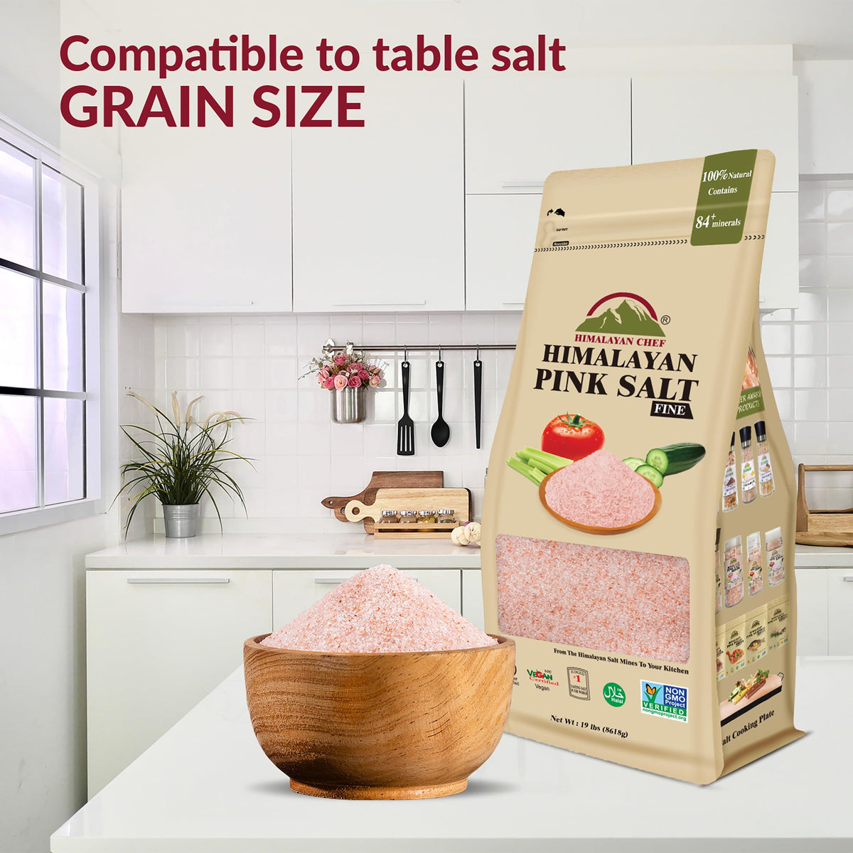Himalayan Chef pink salt unrefined crystals and mineral texture