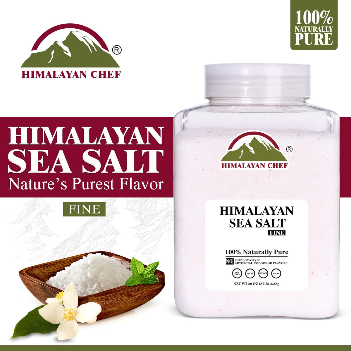 Himalayan Chef sea salt crystal close-up highlighting mineral content