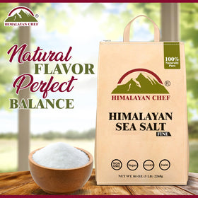 Himalayan Chef Sea Salt Fine crystals highlight purity for cooking and baking.