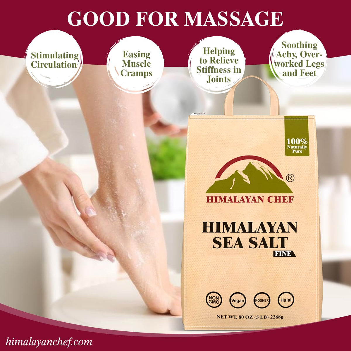 Himalayan Chef Sea Salt Fine in a kitchen bowl with fine grains for fast seasoning.