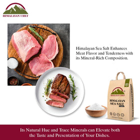 Kitchen setup featuring Himalayan Chef sea salt for grilling and baking.