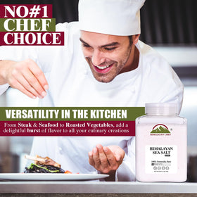 Himalayan Chef sea salt kitchen use image showing versatile seasoning