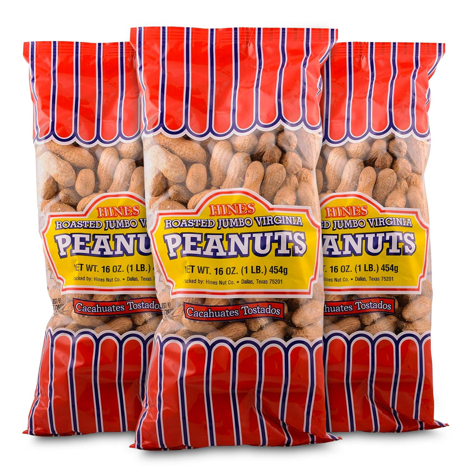 Hines Roasted In Shell Peanuts 3-Pack: ready-to-crack shells for fresh snacking