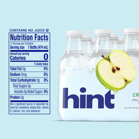 Hint 12 bottle case display implies easy stocking and on-the-go hydration.