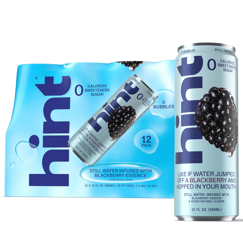 Hint blackberry canned water, refreshing berry flavor for on-the-go hydration.