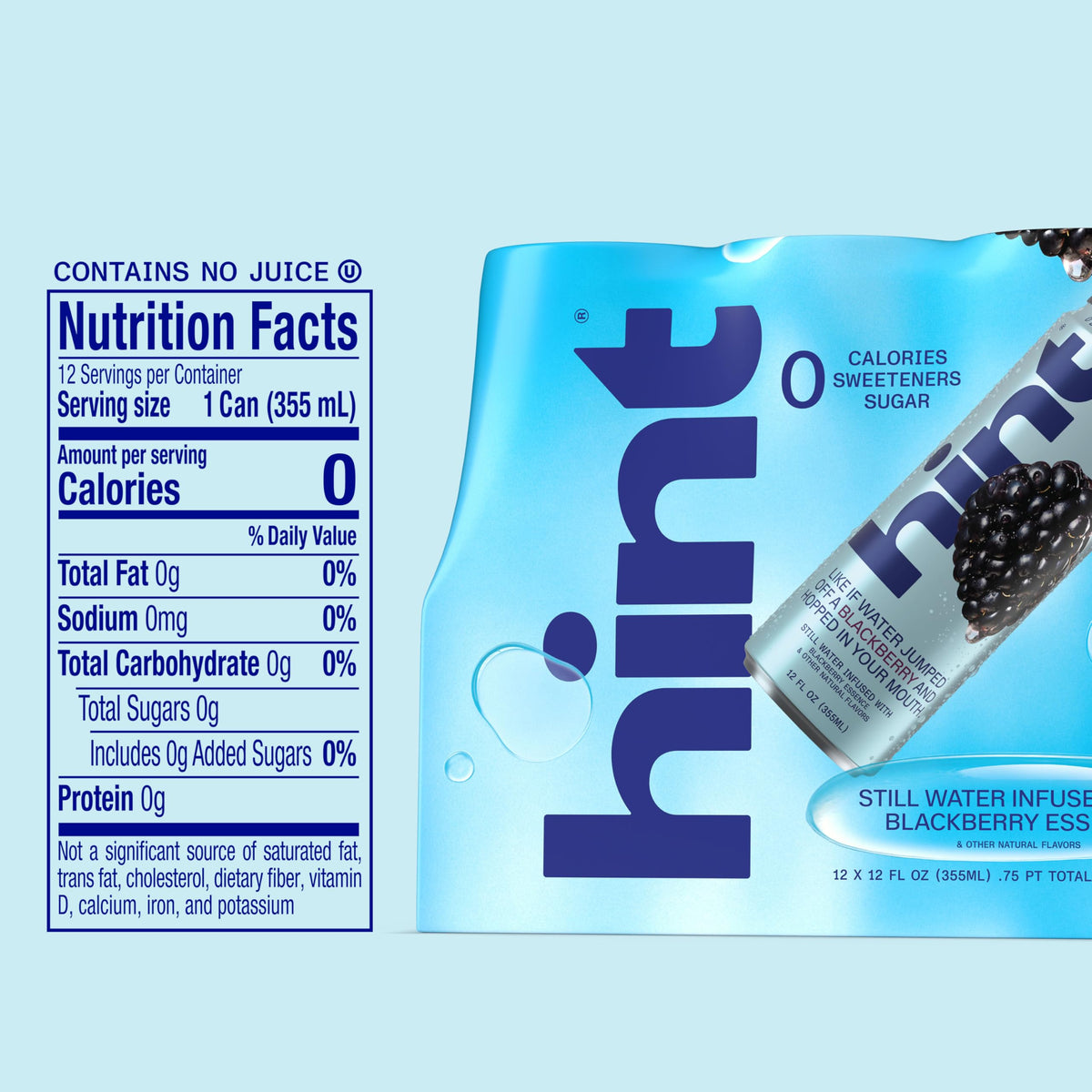 Hint blueberry lemon cans provide vibrant aroma and zero calories for healthy sipping.