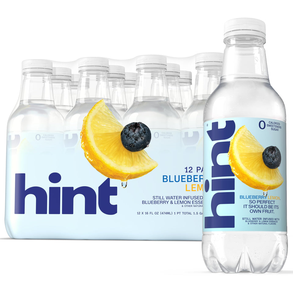 Hint Blueberry Lemon flavored water bottle ready for refreshing hydration.