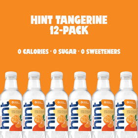 Hint bottle-label Tangerine communicates vegan, gluten-free, kosher credentials for mindful pairing.