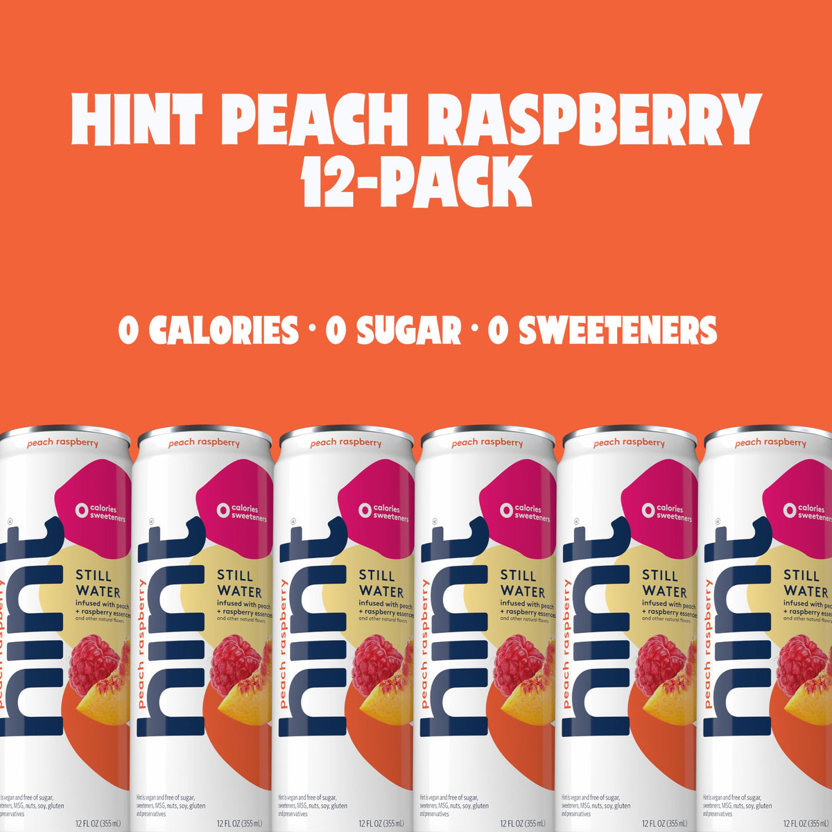 Hint Peach Raspberry cans suit outdoor gatherings with vegan, kosher, gluten-free appeal.
