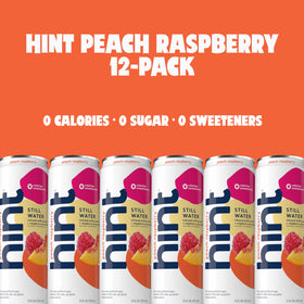 Hint Peach Raspberry cans suit outdoor gatherings with vegan, kosher, gluten-free appeal.