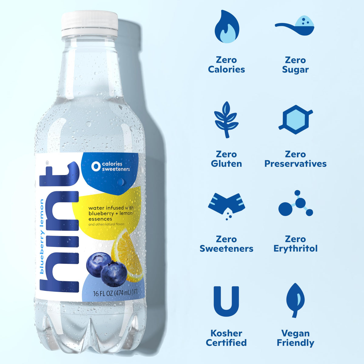 Hint flavors collection on a shelf, tasty, calorie-free hydration option.