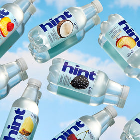 Hint fruit essences closeup reveals natural flavors without sugar or sweeteners.