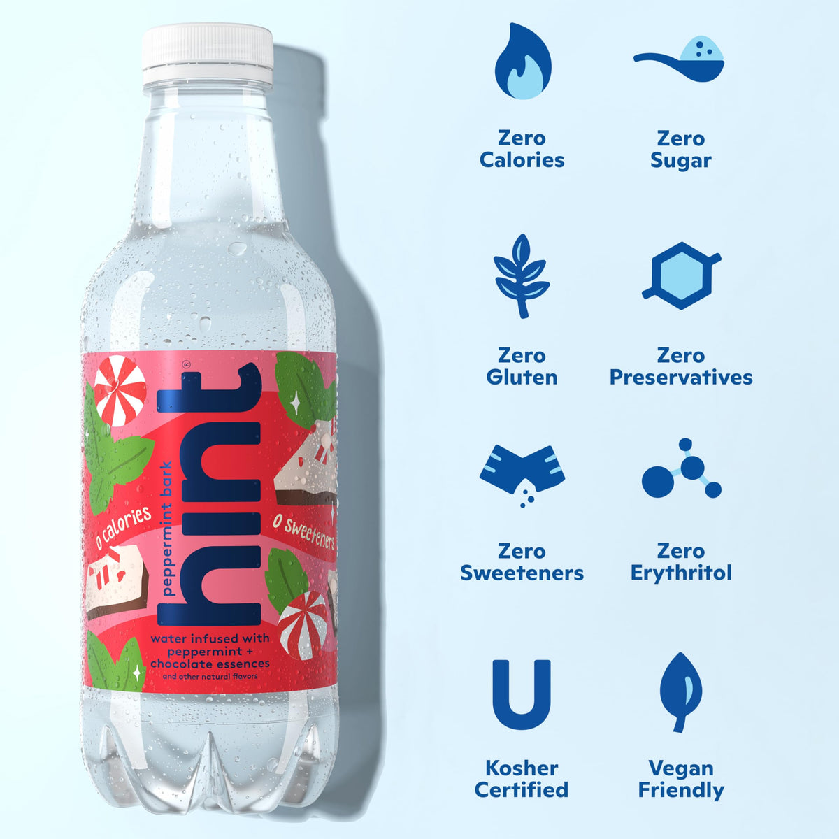 Hint fruit-infused water bottle closeup with real fruit essences